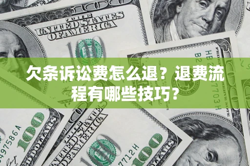 北京欠条诉讼费怎么退？退费流程有哪些技巧？